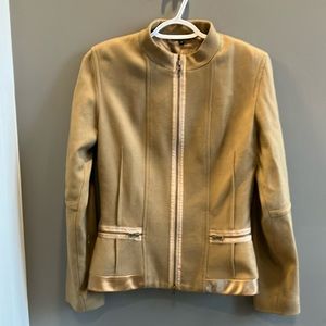 Tara Jarmon Double Zipper Women’s Wool Brown Jacket Size 38